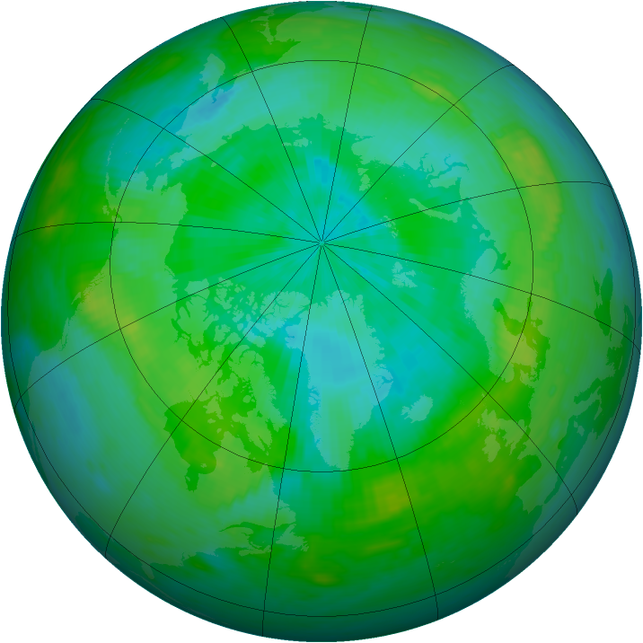 Arctic ozone map for 18 August 1986